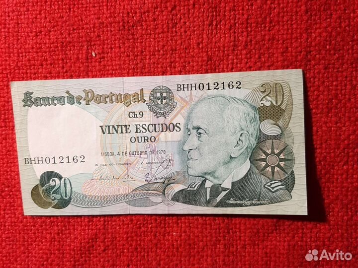 Банкнота/Португалия 20 эскудо 1978год /хf