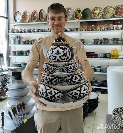 Пахта блюдо, тарелки, косы - подарок жене, маме