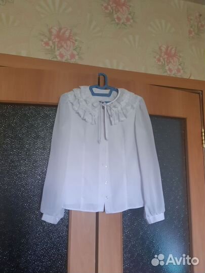 Блузка белая школьная 128 134