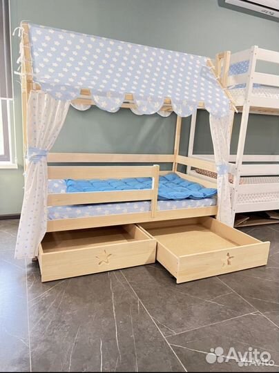 Кровать домик без покраски 180х80