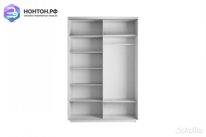 Шкаф-купе 2-х дверный Нонтон фото №1013 / белый сн