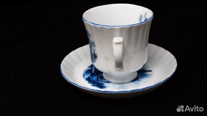Кофейная пара Делфт, ручная роспись,винтаж