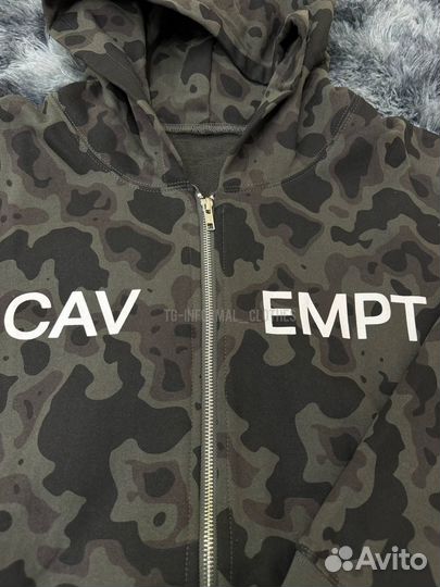 Зип худи Cav Empt камуфляж базовое темное зеленое