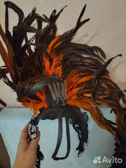 Головной убор бразильский карнавал с перьями