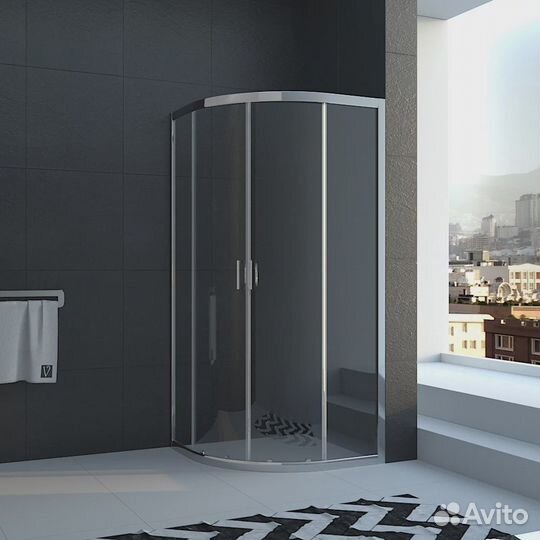 Душевой угол полукруглый Veconi RV-01 80х80