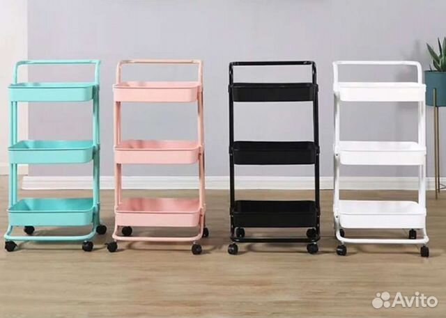 Стеллаж этажерка на колесиках 3 секции
