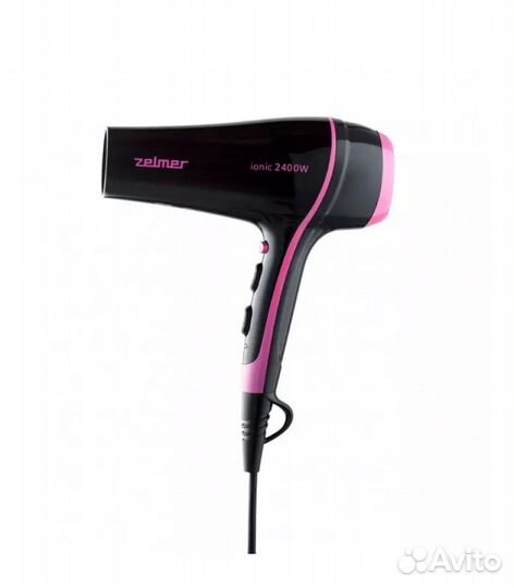 Фен для волос Zelmer ZHD8360, черный, розовый