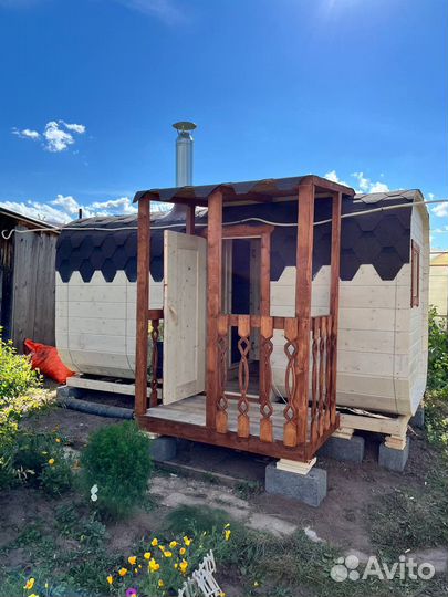 Баня бочка квадро под заказ