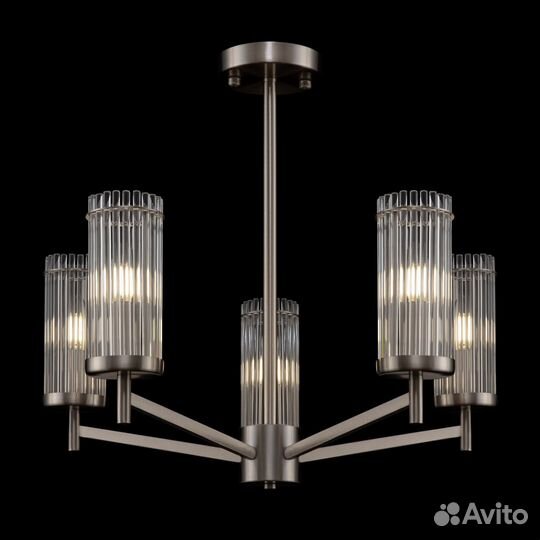 Люстра металл и стекло в спальню модерн