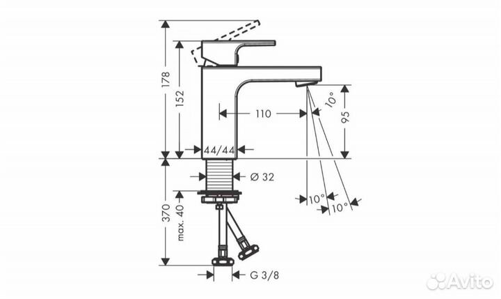 Смеситель для раковины Hansgrohe Vernis Shape, мат