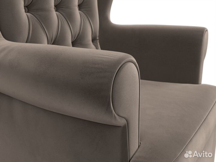 Кресло Торин Люкс, велюр, коричневый. Москва и мо