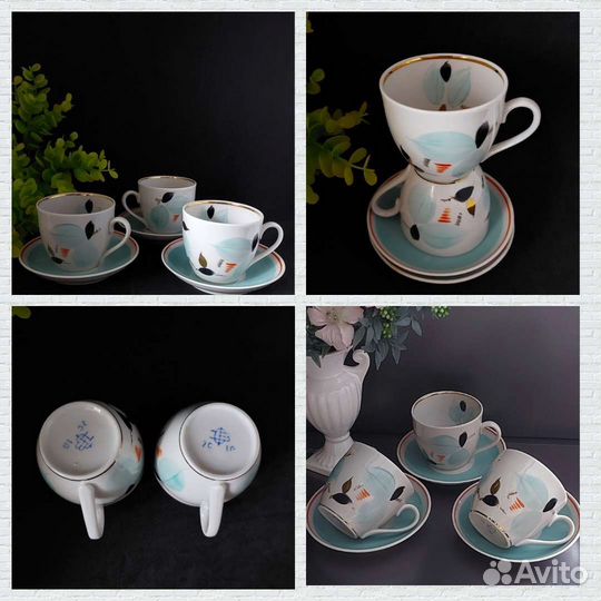 Кофейная/чайная пара, масленка фарфор СССР