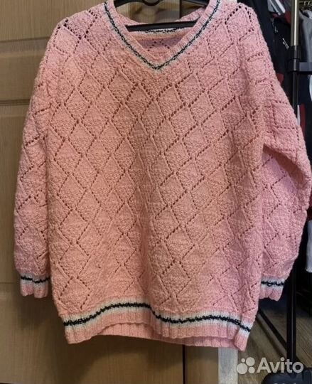 Свитер джемпер вязаный удлиненный оверсайз