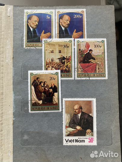 Марки СССР Лениниана, 80 штук в альбоме