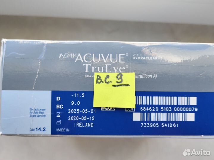 Контактные линзы 1 Day TruEye -11,5 (B.C9.0)