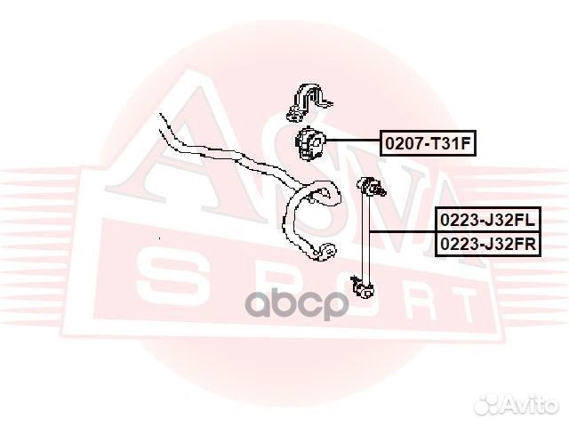 Втулка стабилизатора перед прав лев Asva 1097
