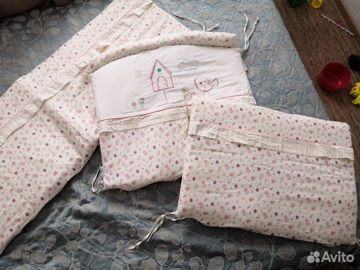 Бортики lappetti в кровать, комплект спальных прин