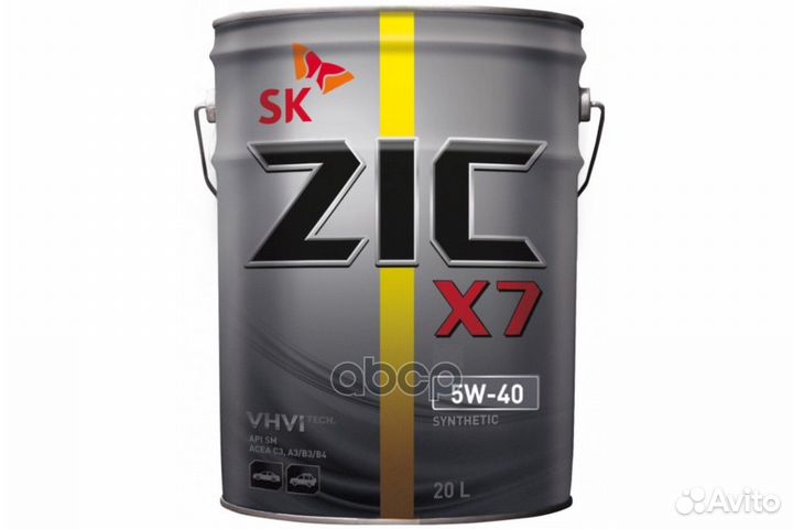 ZIC X7 5W-40 SN/CF A3/B4 Масло моторное синт