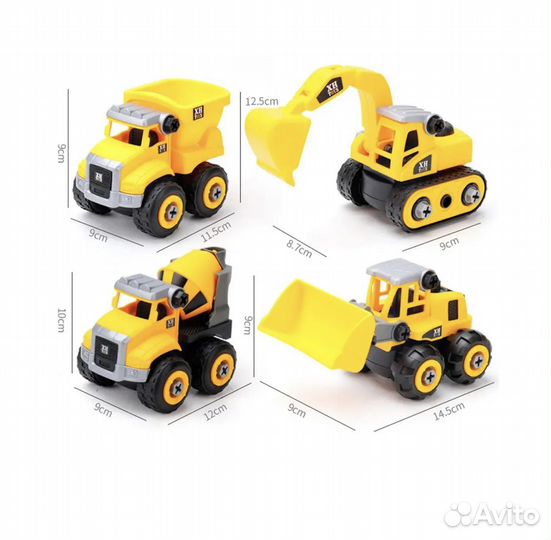 Набор разборных машинок с отверткой