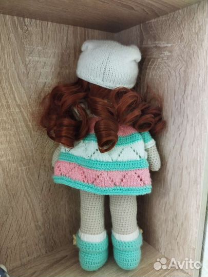 Новая вязаная кукла ручной работы, в упаковке