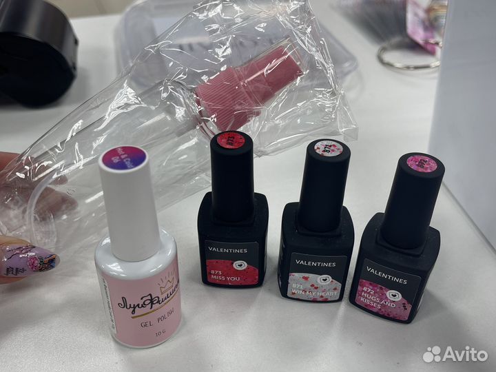 Набор гель лаков 4шт + бутылочка спрей