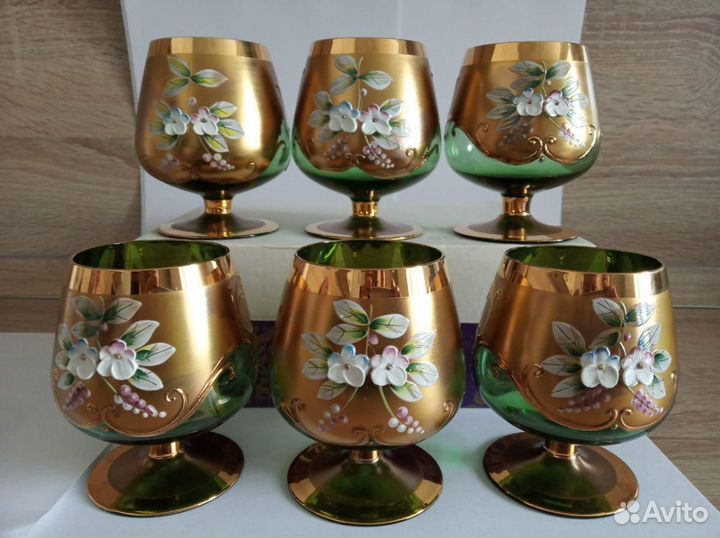 Набор богемия, Мадонна, богемское стекло лепка сма