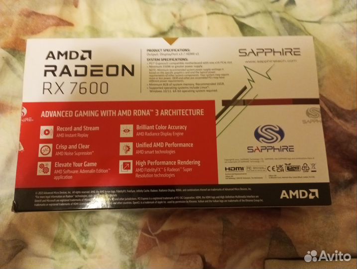 Видеокарта rx 7600 sapphire