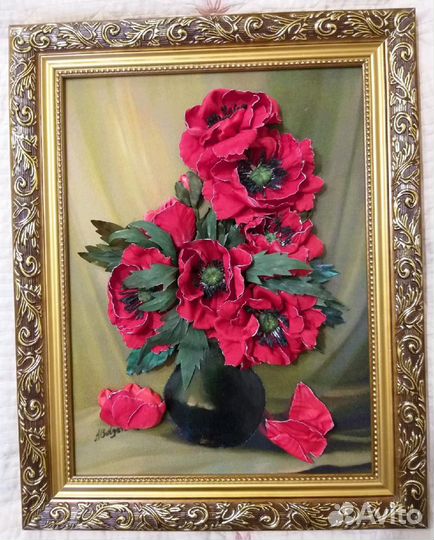 Картины вышитые лентами