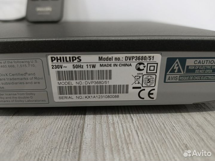 Двд, dvd видеоплеер Philips,DVP3680/51