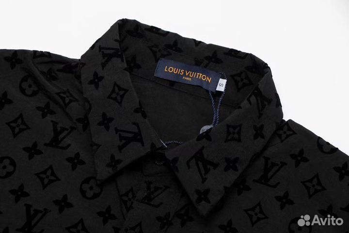 Рубашка мужская чёрная lv