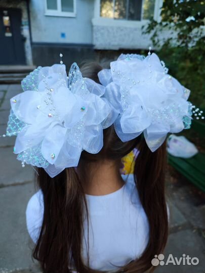 Банты для волос белые