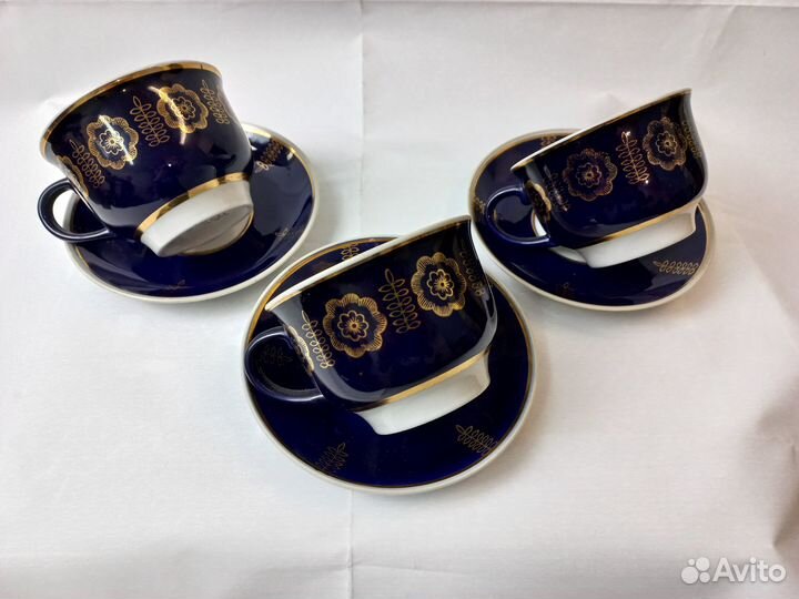 Чайная пара (кобальт) Довбыш