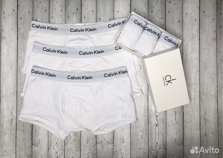 Трусы мужские белые calvin klein