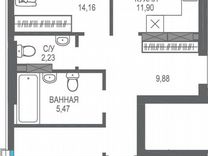 3-к. квартира, 74,7 м², 7/8 эт.