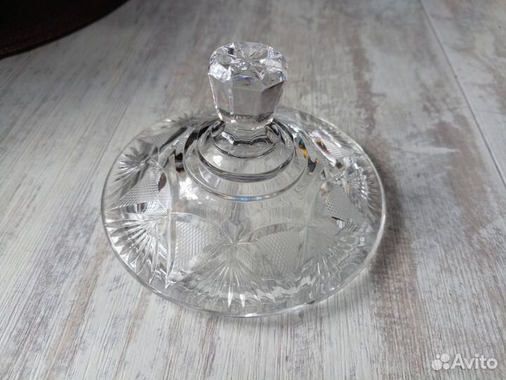 Хрустальная крышка для сахарницы СССР