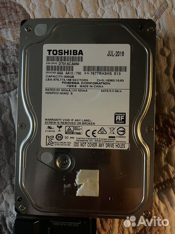 HDD 500gb Toshiba 3.5 SATA