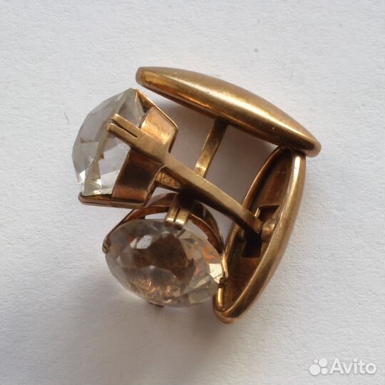 Запонки серебро хрусталь СССР. 2