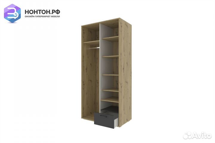 Шкаф 2-х створчатый kubo шк-90 артизан / чёрный