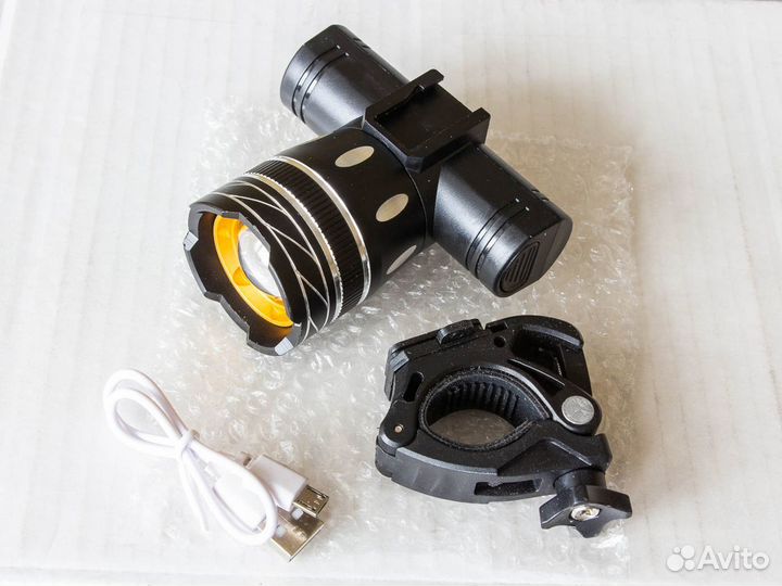 Фара для велосипеда с зумом XML T6 акум. 18650