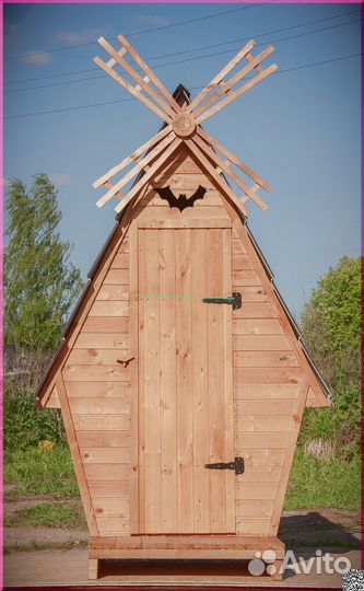 Дачный туалет деревянный BLU784