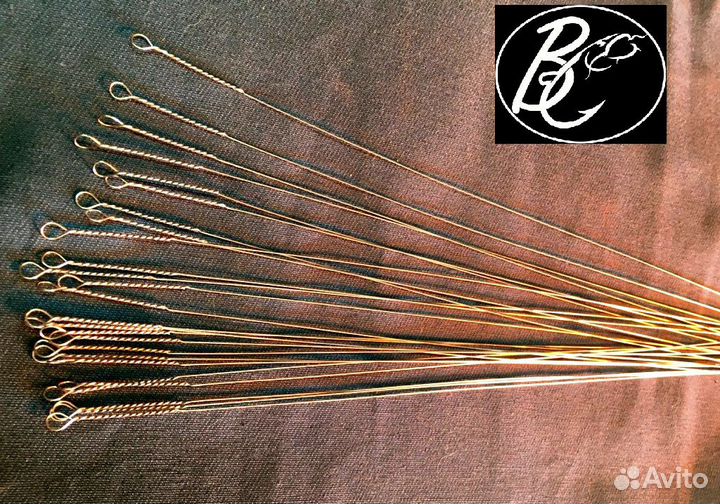 Поводок струна скрутка 20/25/30см. в тубусе