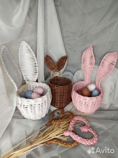 Плетёная корзина Заяц