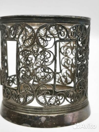 Подстаканник с стаканом Скань Мельхиор кхи СССР