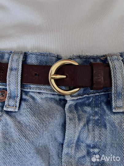 Ремень женский кожаный коричневый