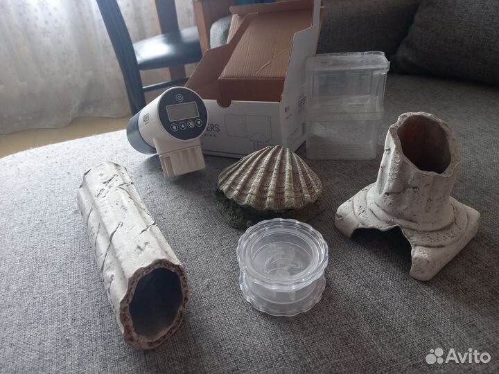 Декор, авто кормушка, измельчитель для Аквариума