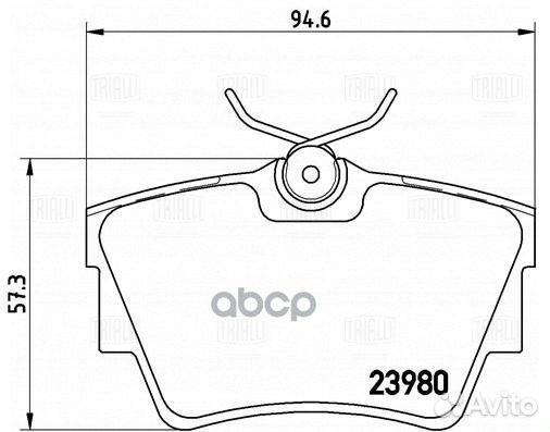 Колодки тормозные opel vivaro 01/renault trafi