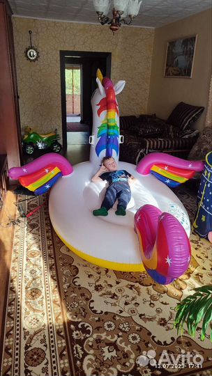 Надувной единорог intex Плот- матрас. Огромный