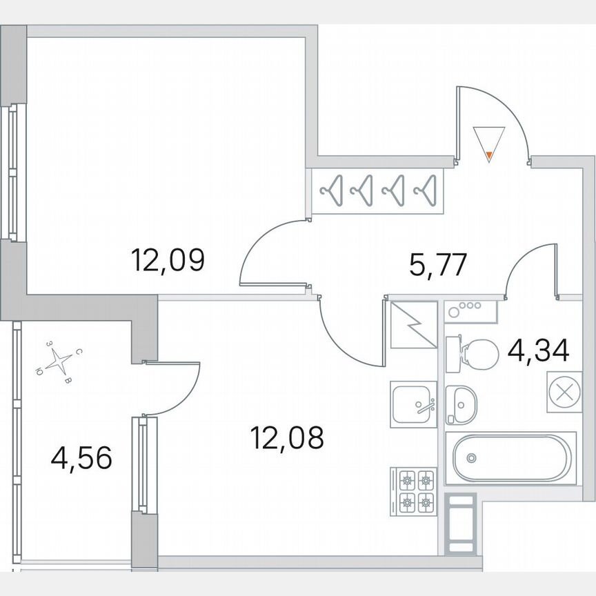 1-к. квартира, 36,6 м², 3/5 эт.
