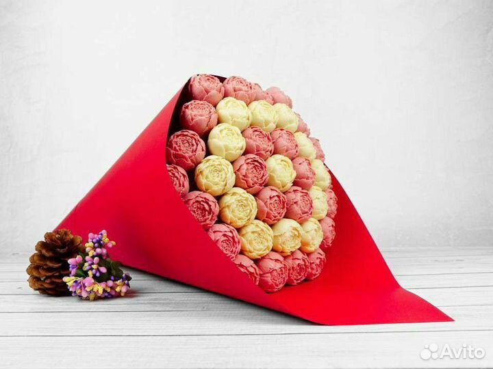 Шоколадные пионы, цветы из шоколада