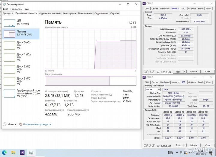 Apacer 4 гб DDR4 2666 мгц